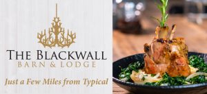The Blackwall Barn and Lodge restaurant table with food on a plate